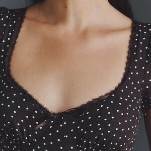 NWT Reformation Afton Short-Sleeve A-Line Midi Dress Colette Dot 6